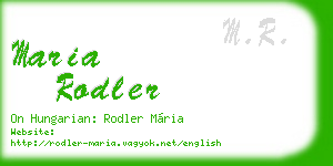 maria rodler business card